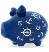 Spardose Schwein (klein) 101762 , "Nautilus ~Aufdruck|ohne|#~"